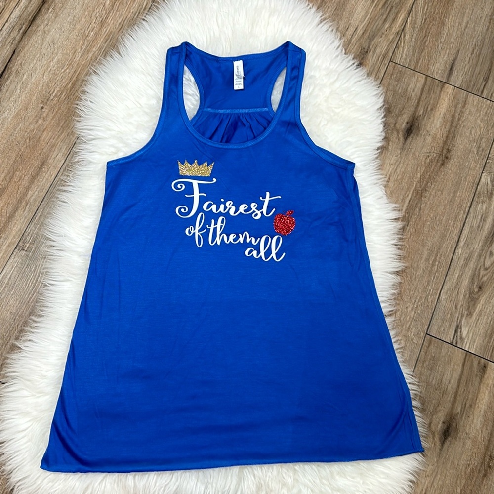 Fairest Of Them All Blue Womens Tank Top Size Large